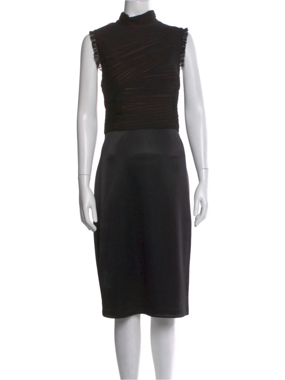 Vera Wang Sleeveless Black Sheath Dress - Classic Evening Dress